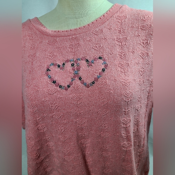 Vintage Valentines heart knit tee- new with tags- Size large - Picture 2 of 3